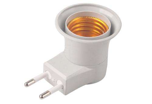 Light Male socket E27 LED to EU Type Plug Adapter Converter W/ ON OFF Button