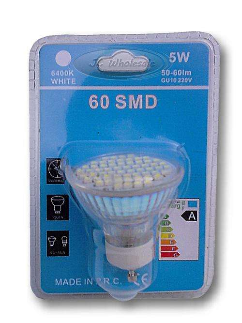 LED Globe GU10 60 SMD 5 Watt Downlight