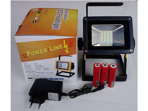 30W RECHARGEABLE FLOOD LIGHT - 3 MODE (WITH EMERGENCY BLUE AND RED STROBE)