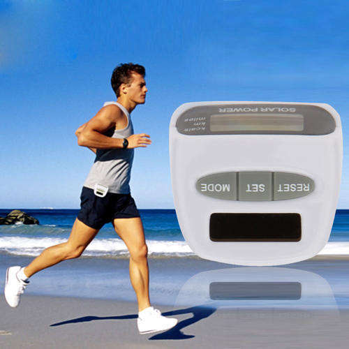 Weight Loss Solar Energy Electronic Sports Pedometer Multi-function Pedometer White