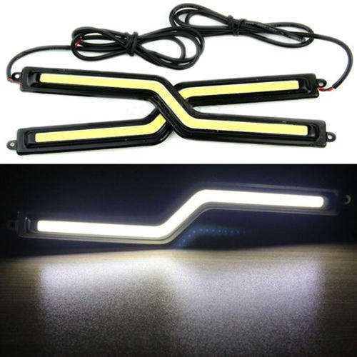 White COB Car Z tapy LED Lights 12V For DRL Fog Driving Lamp Waterproof 2 x 18cm