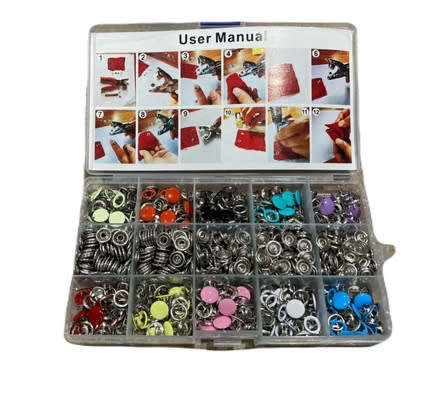Metal Sewing Buttons Hollow/Solid Prong Press Studs Snap Fasteners 10 colours