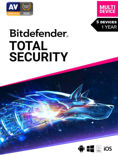 Bitdefender Total Security 2021 - 5 Devices | 1 Year