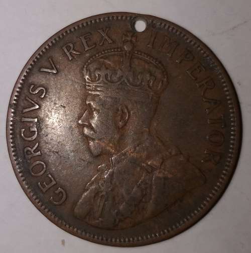 1934 - 1 PENNY - Union of South Africa - HOLED