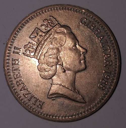 1988 - 5 POUNDS - GIBRALTAR (Composition: Virenium)