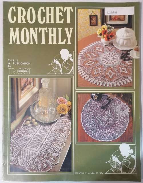 Vintage "Crochet Monthly" Magazines x 9  -  1980's