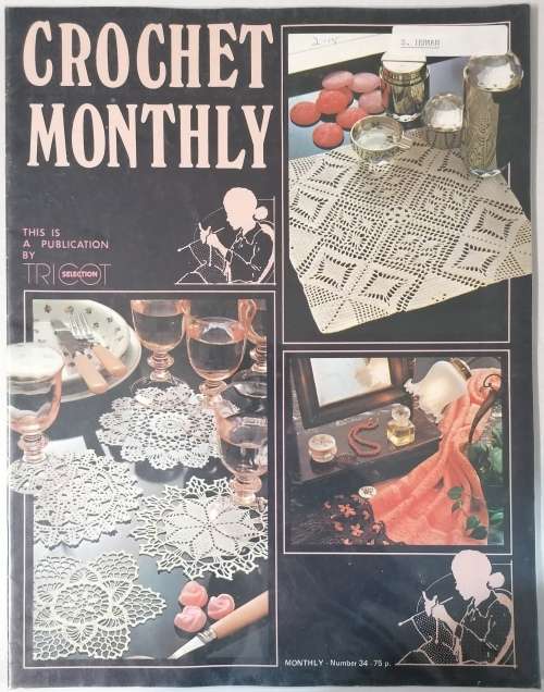 Vintage "Crochet Monthly" Magazines x 9  -  1980's