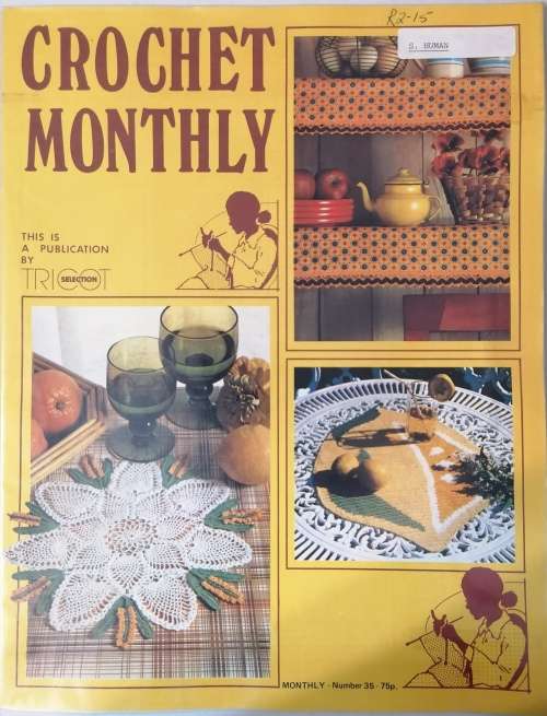 Vintage "Crochet Monthly" Magazines x 9  -  1980's