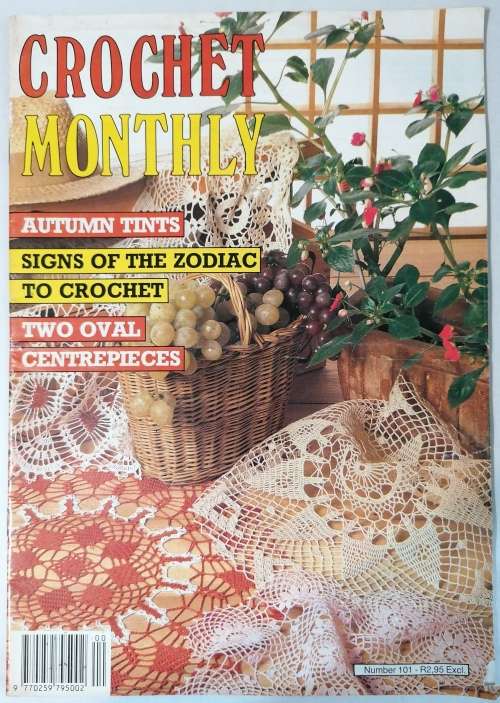 Vintage "Crochet Monthly" Magazines x 9  -  1980's