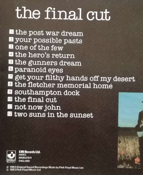CD - PINK FLOYD - THE FINAL CUT [VG+] - HARVEST - (cdp 7 46129 2)