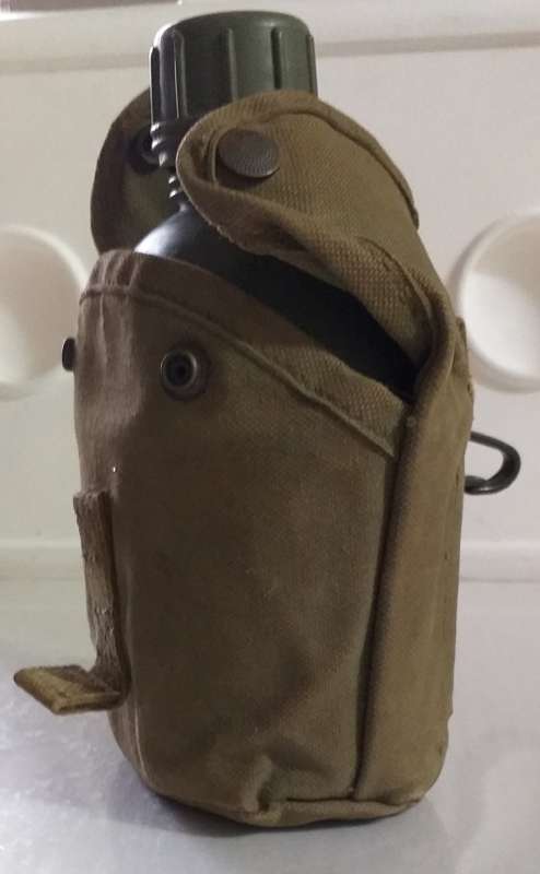 EX SADF ARMY - 1 LT WATER BOTTLE,  POUCH & FIRE BUCKET SET