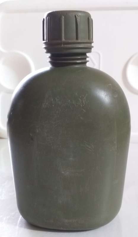 EX SADF ARMY - 1 LT WATER BOTTLE,  POUCH & FIRE BUCKET SET