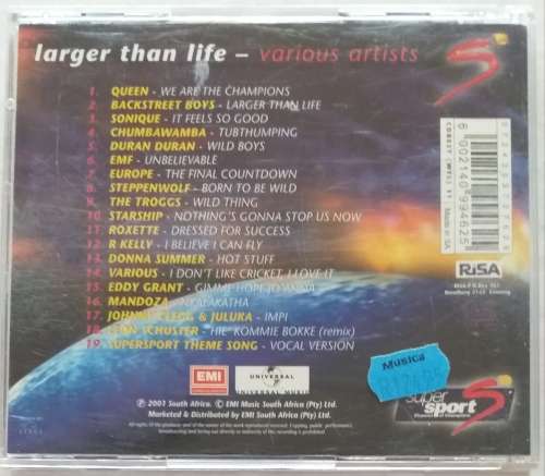 CD - VARIOUS - LARGER THAN LIFE - THE BEST SPORTING ANTHEMS EVER