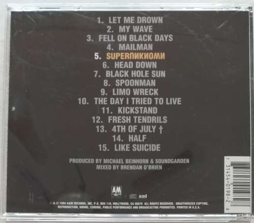 CD - SOUNDGARDEN - SUPERUNKNOWN