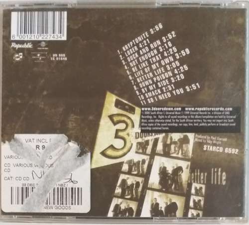 CD - 3 DOORS DOWN - THE BETTER LIFE