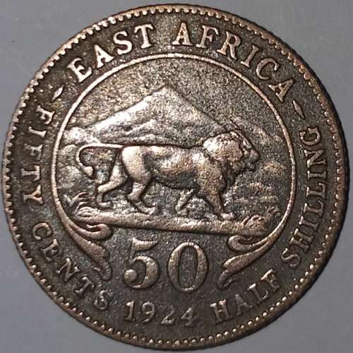 1924 - HALF SHILLING COIN - EAST AFRICA