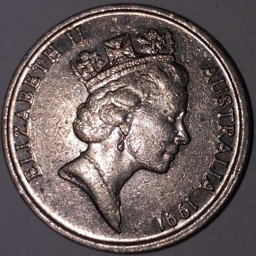 1991 - 5 CENT COIN - AUSTRALIA [SPINY ANTEATER - ECHIDNA]