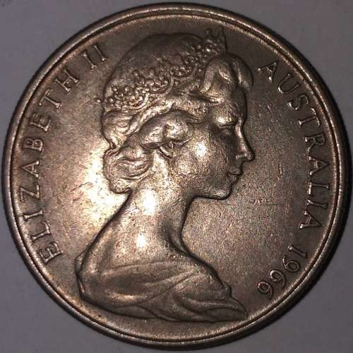 1966 - 10 CENT COIN - AUSTRALIA  [LYREBIRD]