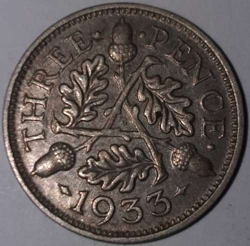 1933 - THREE PENCE - GREAT BRITAIN