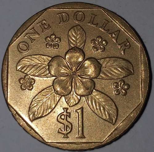 1989 - ONE DOLLAR COIN - SINGAPORE - AU