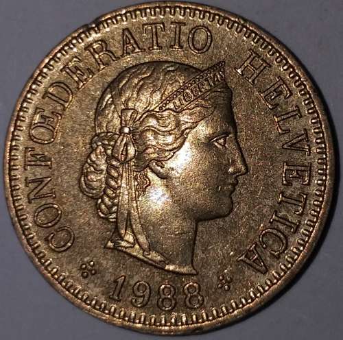 1988 - 5 RAPPEN - SWITZERLAND