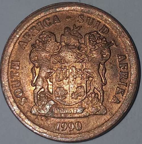 1990 - 5 CENT COIN - SOUTH AFRICA