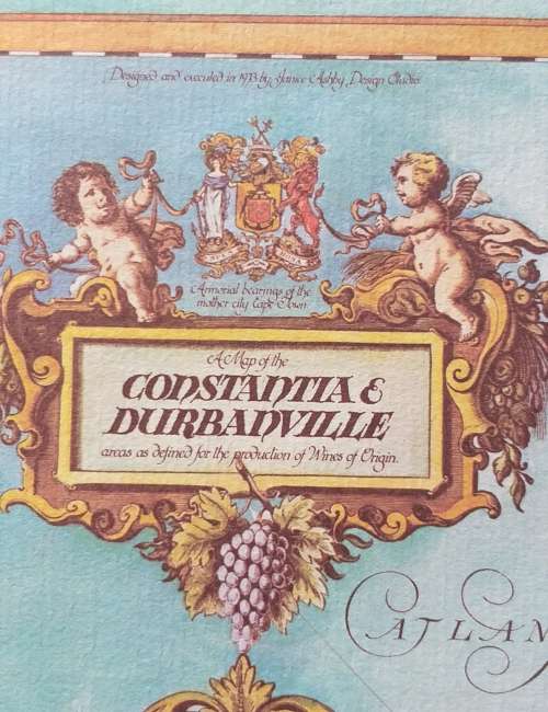 "6 WINE MAPS OF THE CAPE" IN A FOLDER - 1973 - JANICE ASHBY DESIGN STUDIO - WINES OF ORIGIN