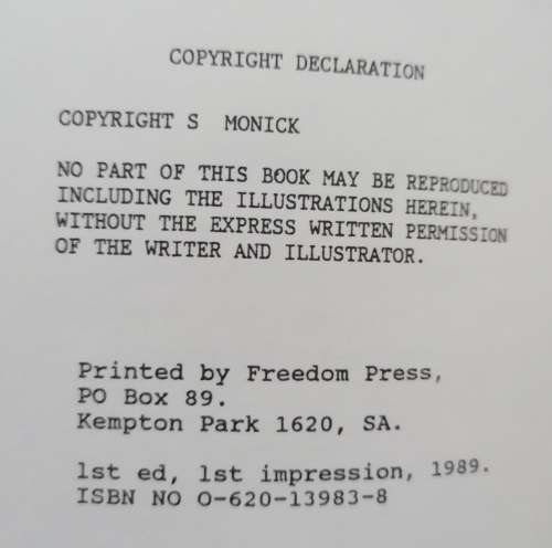 SHAMROCK AND SPRINGBOK -STANLEY MONICK- 1ST EDITION/1989 -INSCRIBED BY AUTHOR - NO. 47 - (HARDCOVER)
