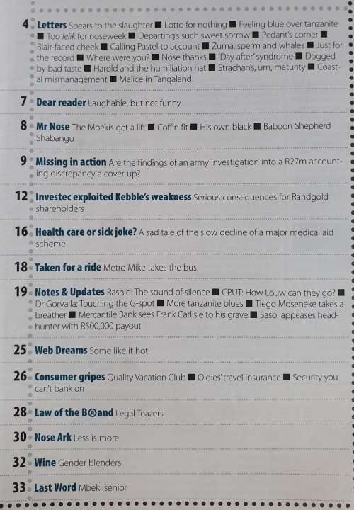 NOSEWEEK MAGAZINE - ISSUE 85 - NOVEMBER 2006 - CONTROVERSIAL