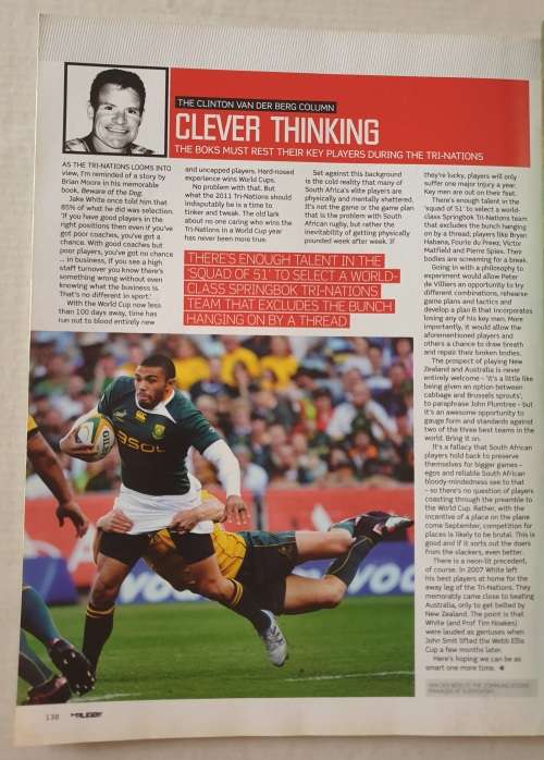 SA RUGBY MAGAZINE - JULY 2011