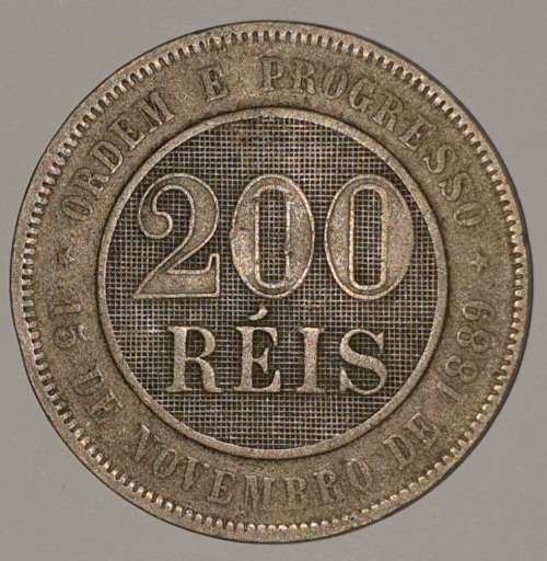 1889 - 200 REIS - BRAZIL - REPUBLICA DOS ESTADOS UNIDOS DO BRAZIL - ORDEM E PROGRESSO - 15 DE NOVEMB