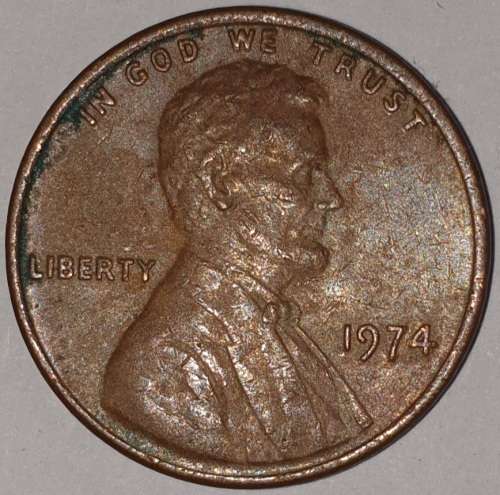 1974 - 1 CENT - LINCOLN MEMORIAL CENT (PENNY) - ONE CENT - PHILADELPHIA MINT - USA