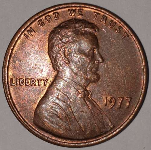 1977 - 1 CENT - LINCOLN MEMORIAL CENT (PENNY) - ONE CENT - PHILADELPHIA MINT - USA