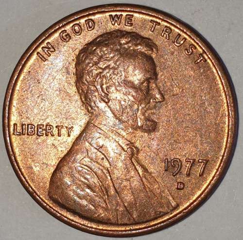 1977 D - 1 CENT - LINCOLN MEMORIAL CENT (PENNY) - ONE CENT - DENVER MINT - USA