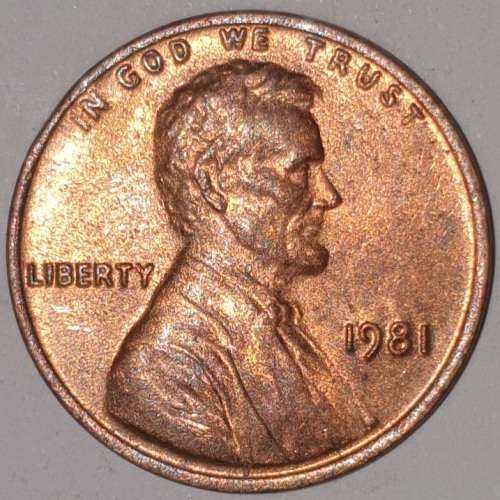 1981 - 1 CENT - LINCOLN MEMORIAL CENT (PENNY) - ONE CENT - PHILADELPHIA MINT - USA