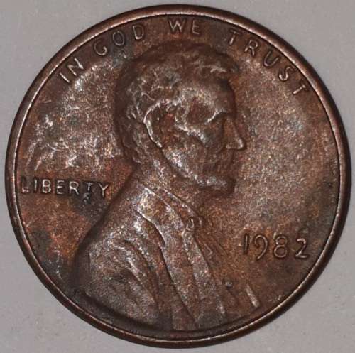 1982 - 1 CENT - LINCOLN MEMORIAL CENT (PENNY) - ONE CENT - PHILADELPHIA MINT - USA
