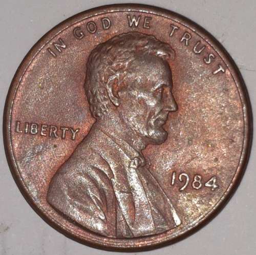 1984 - 1 CENT - LINCOLN MEMORIAL CENT (PENNY) - ONE CENT - PHILADELPHIA MINT - USA