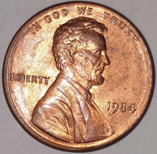 1984 - 1 CENT - LINCOLN MEMORIAL CENT (PENNY) - ONE CENT - PHILADELPHIA MINT - USA