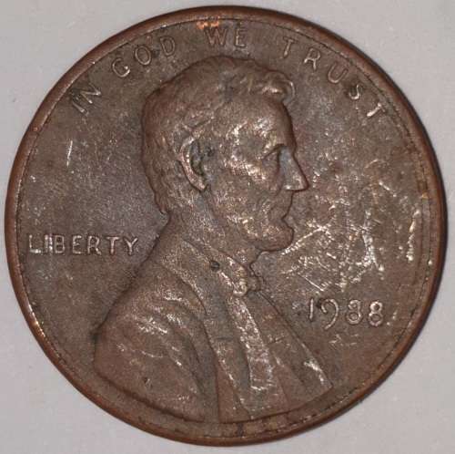 1988 - 1 CENT - LINCOLN MEMORIAL CENT (PENNY) - ONE CENT - PHILADELPHIA MINT - USA