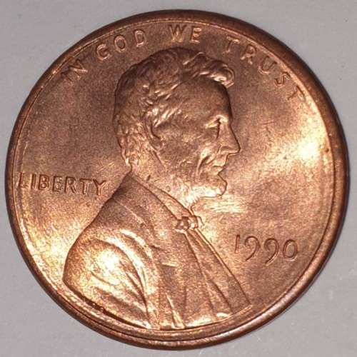 1990 - 1 CENT - LINCOLN MEMORIAL CENT (PENNY) - ONE CENT - PHILADELPHIA MINT - USA