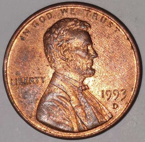 1993 D - 1 CENT - LINCOLN MEMORIAL CENT (PENNY) - ONE CENT - DENVER MINT - USA