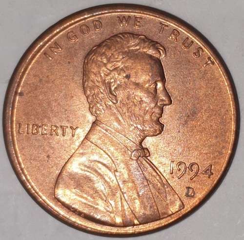 1994 D - 1 CENT - LINCOLN MEMORIAL CENT (PENNY) - ONE CENT - DENVER MINT - USA