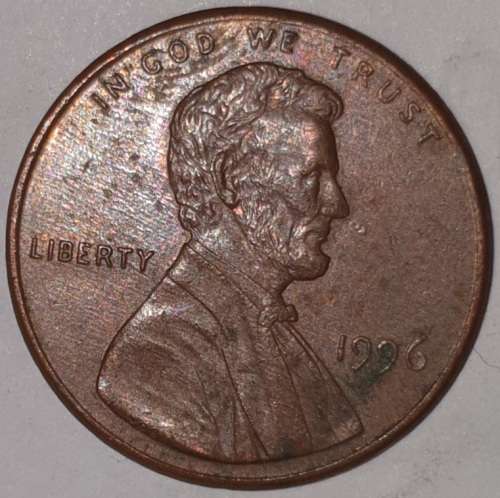 1996 - 1 CENT - LINCOLN MEMORIAL CENT (PENNY) - ONE CENT - PHILADELPHIA MINT - USA