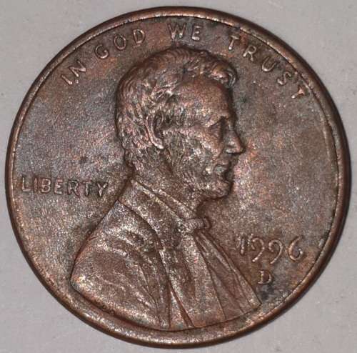 1996 D - 1 CENT - LINCOLN MEMORIAL CENT (PENNY) - ONE CENT - DENVER MINT - USA