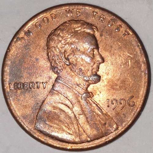 1996 - 1 CENT - LINCOLN MEMORIAL CENT (PENNY) - ONE CENT - PHILADELPHIA MINT - USA