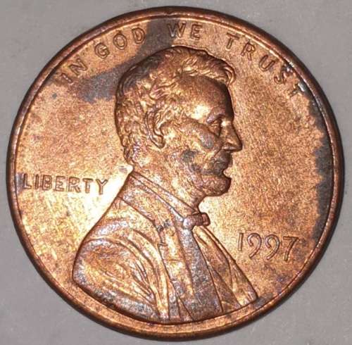 1997 - 1 CENT - LINCOLN MEMORIAL CENT (PENNY) - ONE CENT - PHILADELPHIA MINT - USA