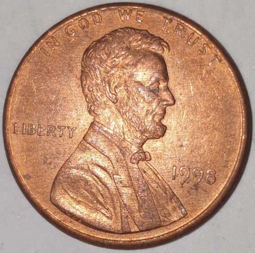 1998 - 1 CENT - LINCOLN MEMORIAL CENT (PENNY) - ONE CENT - PHILADELPHIA MINT - USA