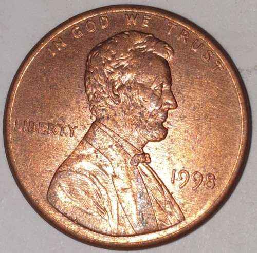 1998 - 1 CENT - LINCOLN MEMORIAL CENT (PENNY) - ONE CENT - PHILADELPHIA MINT - USA