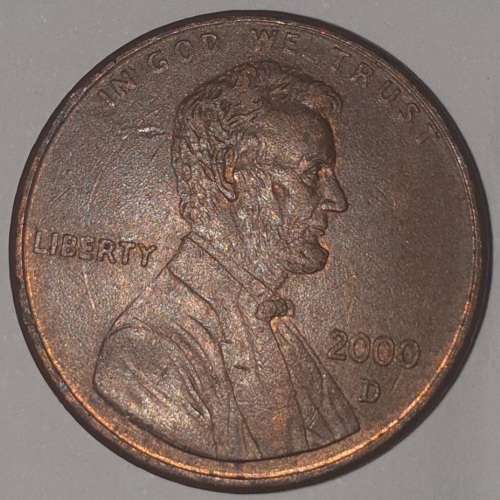 2000 D - 1 CENT - LINCOLN MEMORIAL CENT (PENNY) - ONE CENT - DENVER MINT - USA