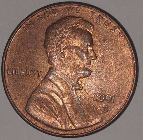 2001 D  - 1 CENT - LINCOLN MEMORIAL CENT (PENNY) - ONE CENT - DENVER MINT - USA